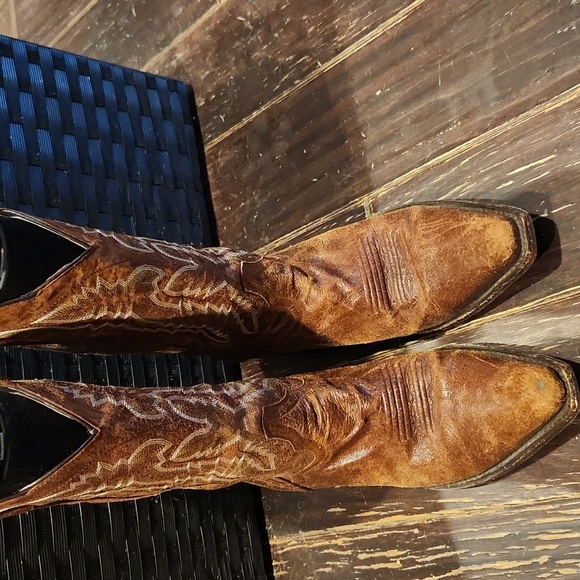 Mens Brown Leather Western Cowboy Boots JB Dillon Size 9.5 D main image 6